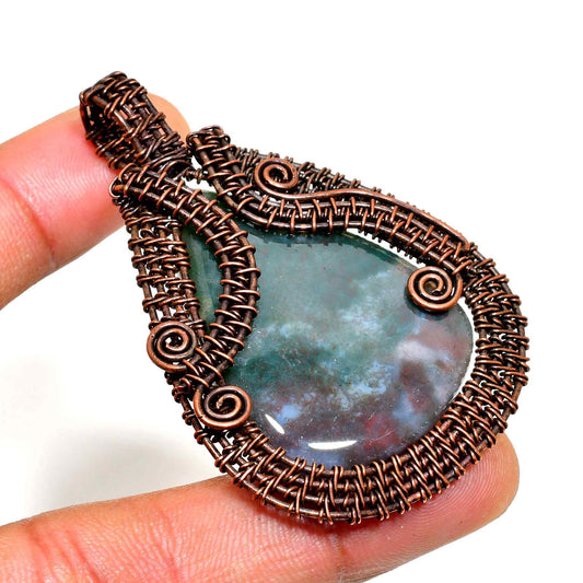 Celestial Whisper – Jasper & Copper Pendant