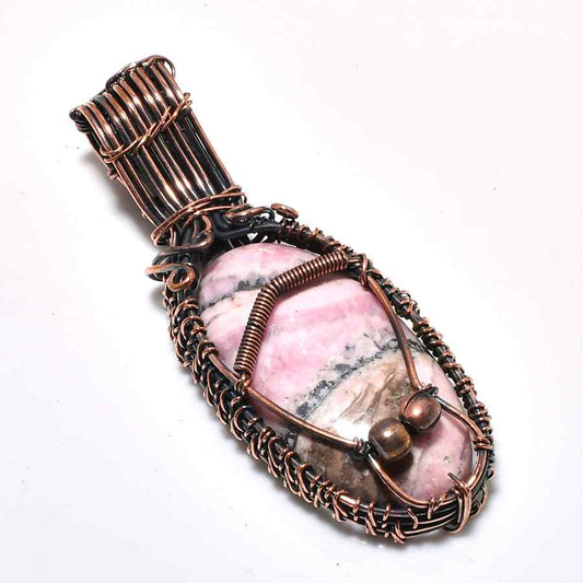 Compassion’s Embrace – Rhodonite Copper Pendant