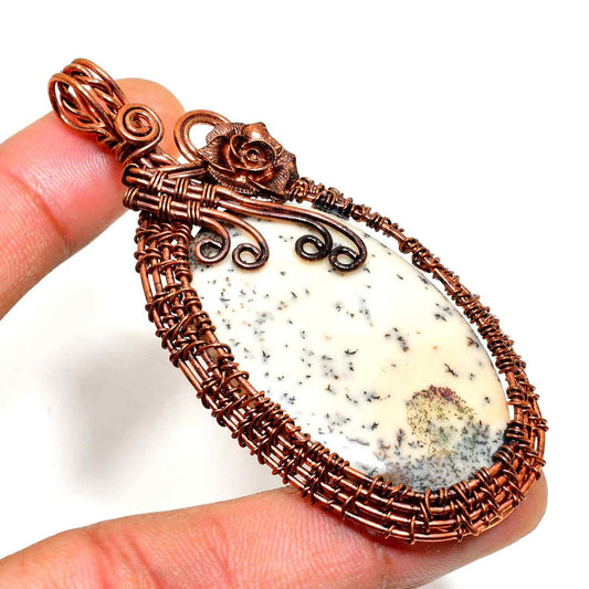 Gaia’s Embrace – Copper-Wrapped Natural Stone Pendant