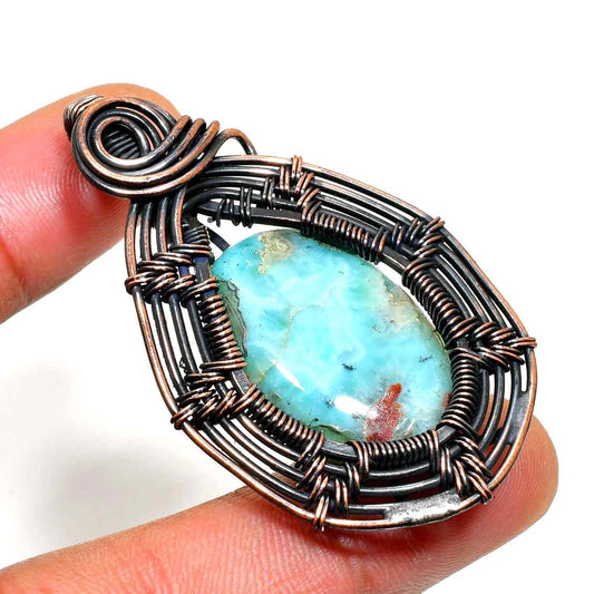 Serenity’s Embrace – Turquoise Copper Pendant