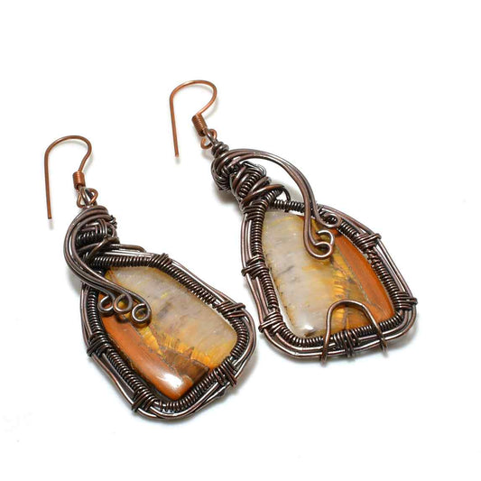 Ember’s Gaze – Tiger’s Eye Copper Earrings