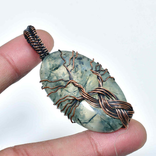 Sylvan Whisper – Moss Agate Copper Pendant