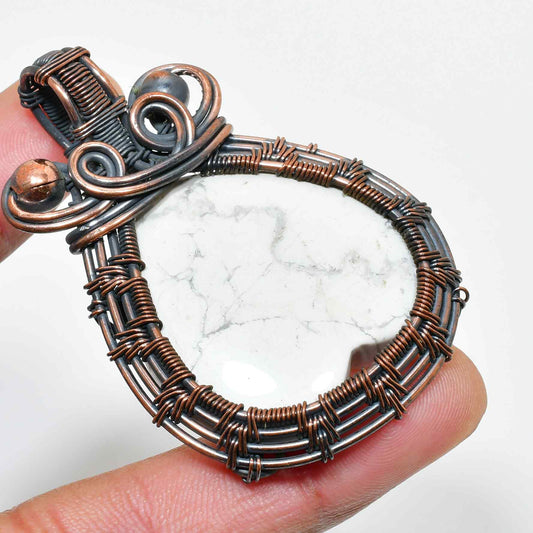 Celestial Harmony – Crystal & Copper Wire Pendant