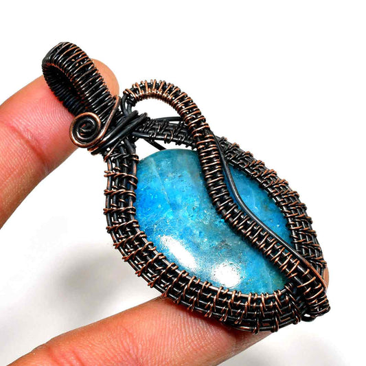 Azure Whirl – Turquoise & Copper Pendant