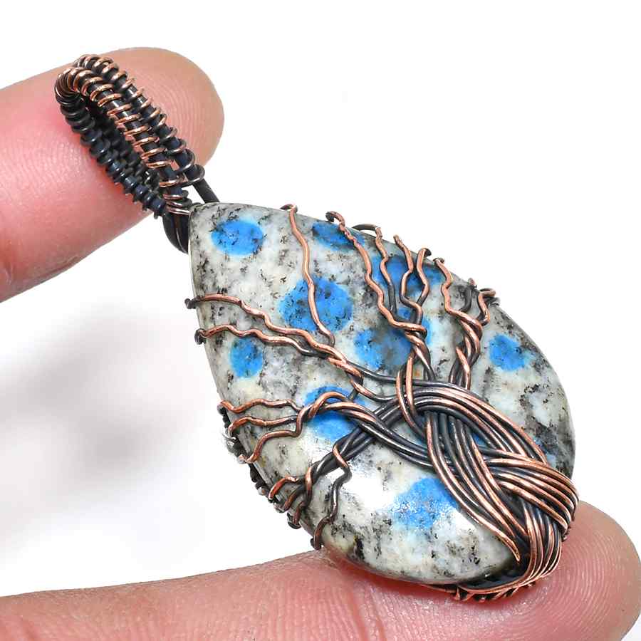 Gaia’s Embrace – Copper-Wrapped Gemstone Pendant