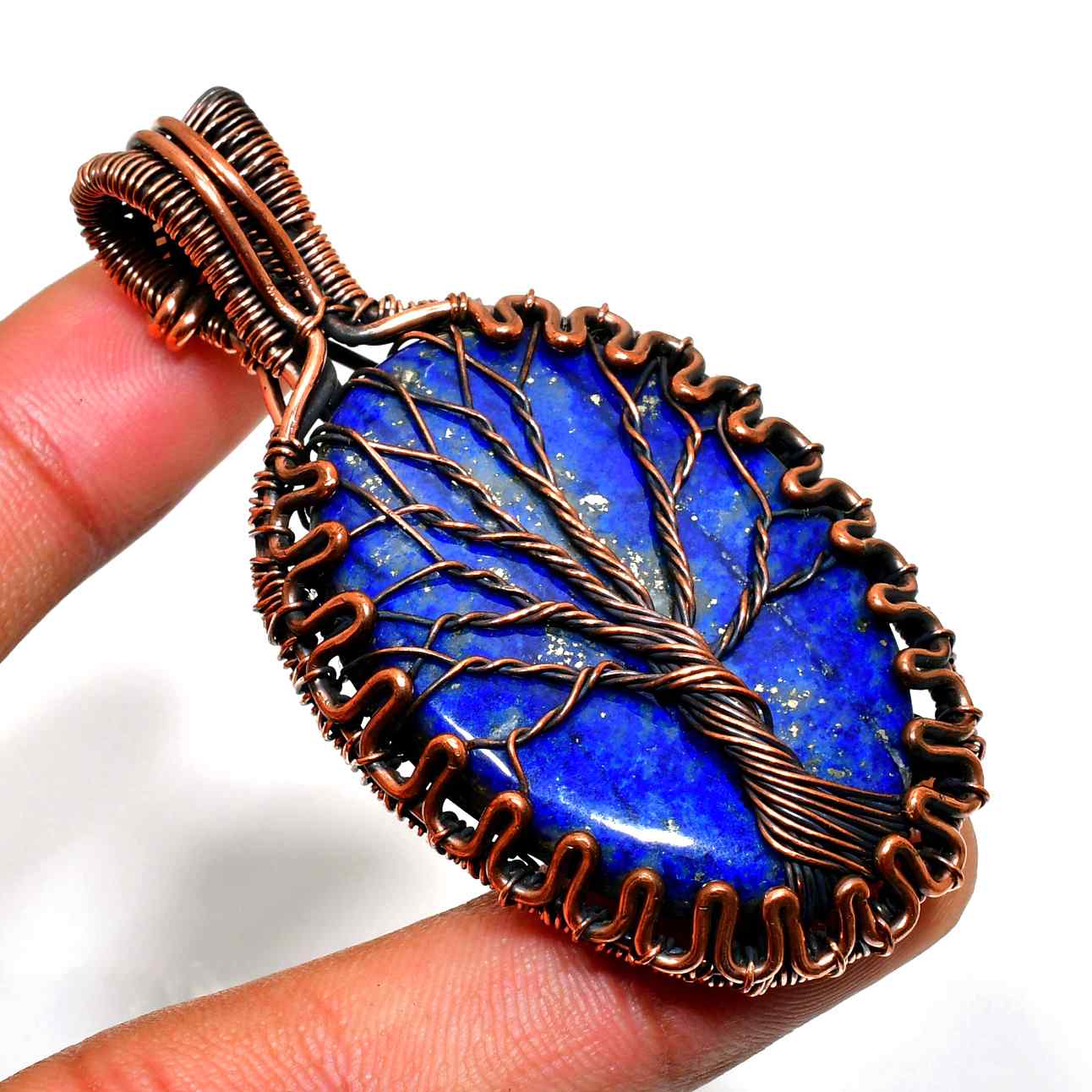 Gaia’s Tree – Lapis Lazuli & Copper Pendant