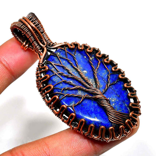 Gaia’s Tree – Lapis Lazuli & Copper Pendant