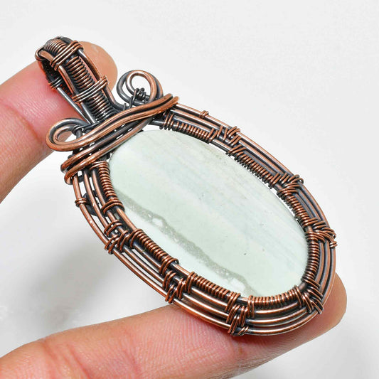 Elysian Dream – Jade & Dual-Tone Copper Pendant
