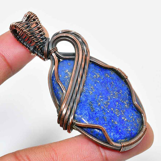 Aurora’s Clarity – Lapis Lazuli Copper Pendant
