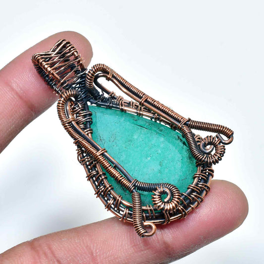 Celestial Harmony – Amazonite Copper Pendant