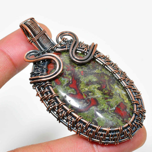 Gaia’s Embrace – Hand-Wrapped Natural Stone Pendant