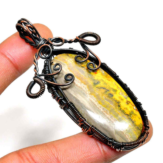 Terra’s Heart – Copper-Wrapped Natural Stone Pendant