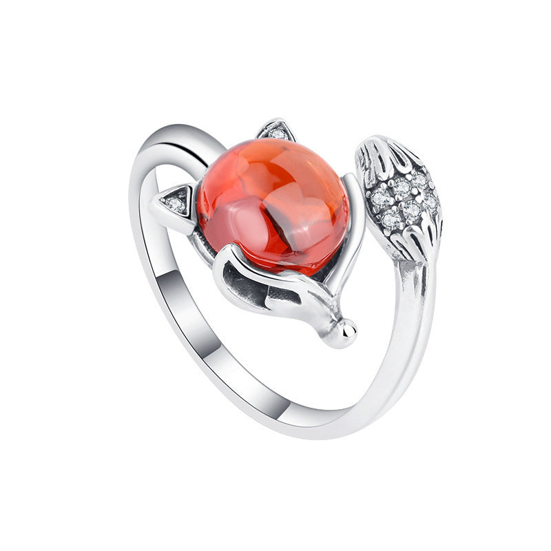 Vintage Fox Ring  - 925 Sterling Silver