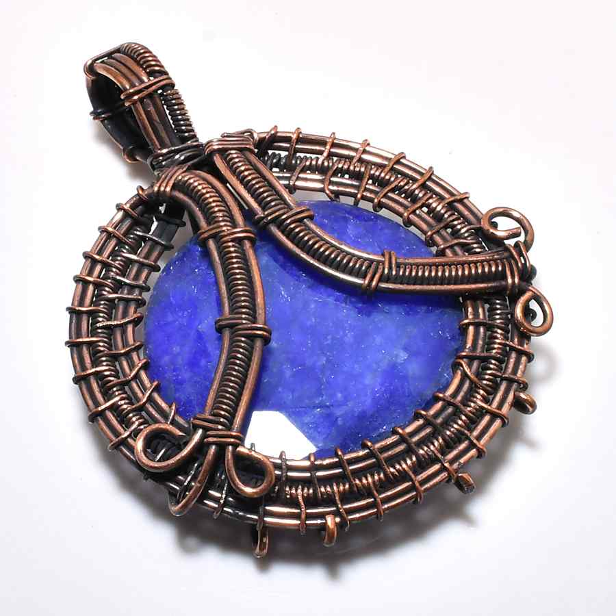 Luna’s Embrace – Copper-Wrapped Lapis Lazuli Pendant
