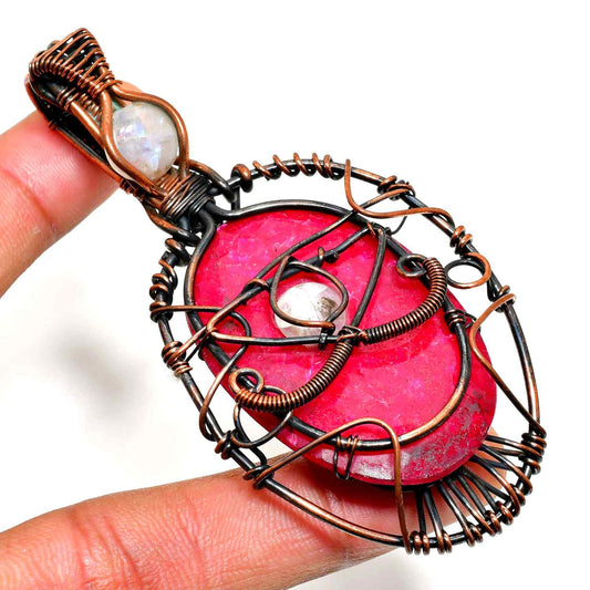 Crimson Courage – Ruby & Copper Pendant