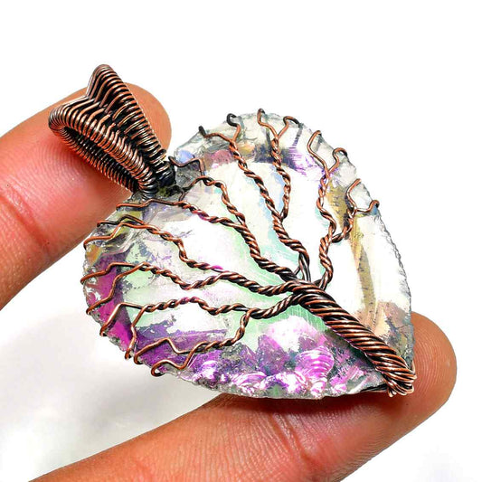 Gaia’s Grove – Copper Quartz Tree Pendant