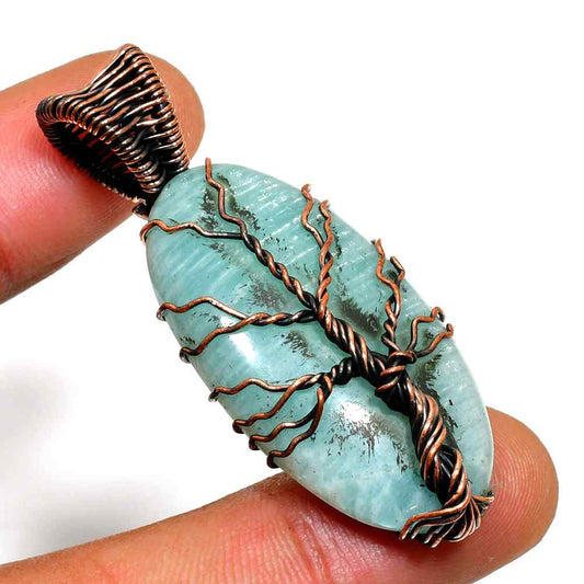 Eden’s Harmony – Aqua Aura Tree of Life Pendant