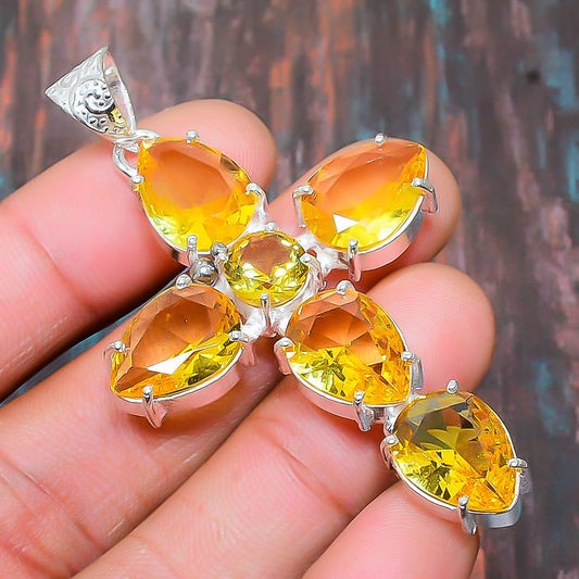 Golden Harmony – Citrine & Sterling Silver Pendant