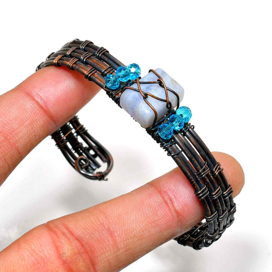 Serenity Tide – Aquamarine & Copper Bracelet