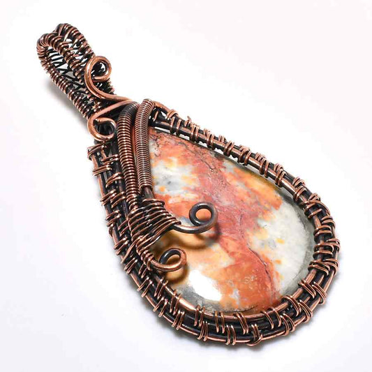 Ember’s Embrace – Jasper Copper Pendant