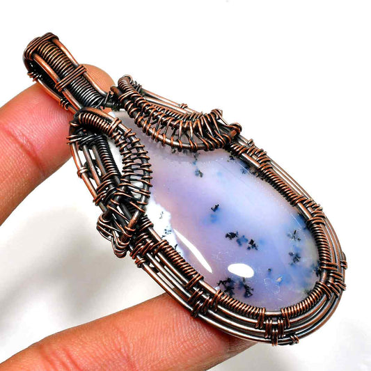 Gaia’s Anchor – Copper Wire Agate Pendant