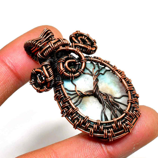 Gaia’s Embrace – Labradorite Copper Tree of Life Pendant