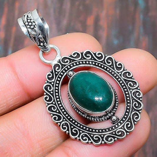 Serenity’s Embrace – Green Aventurine Sterling Silver Pendant