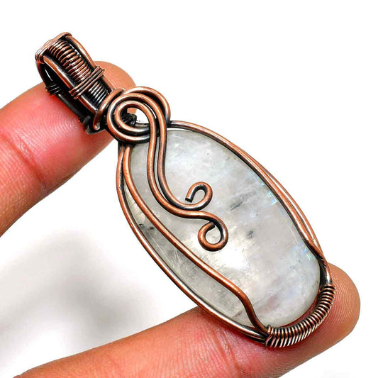 Lunar Enchantment – Moonstone Copper Pendant