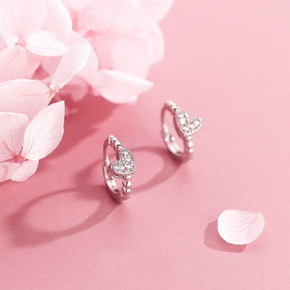 Mini Heart Zircon Earrings
