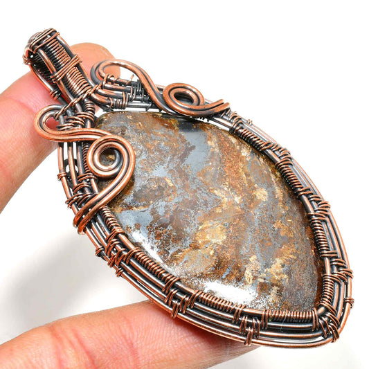 Gaia’s Embrace – Jasper Copper Pendant