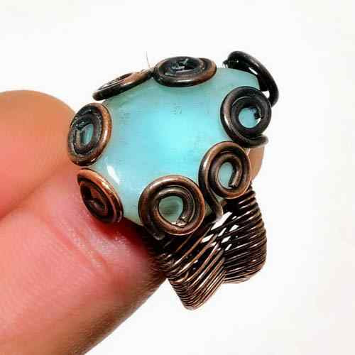 Ocean’s Tranquility – Aquamarine Copper Ring