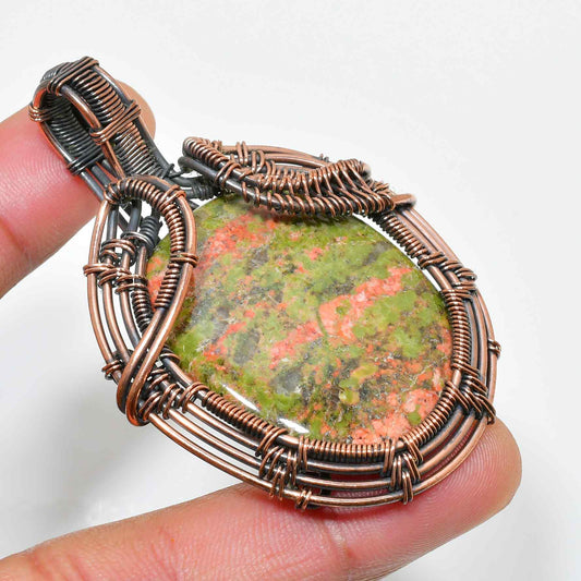 Earth’s Embrace – Unakite Copper Pendant