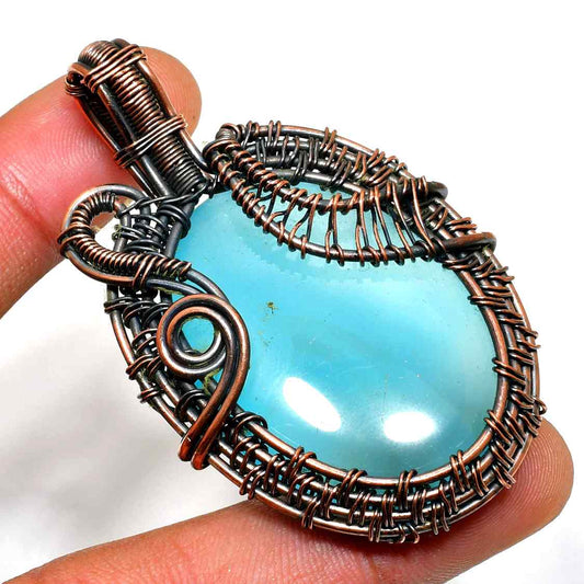 Ocean’s Embrace – Aqua Copper Pendant