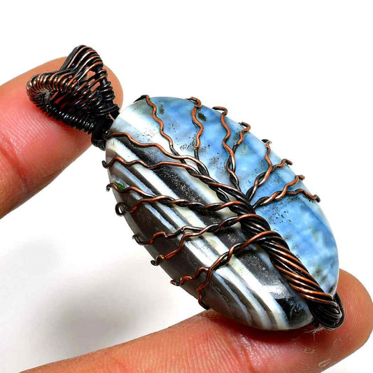 Terra’s Tranquility – Copper-Wrapped Agate Pendant