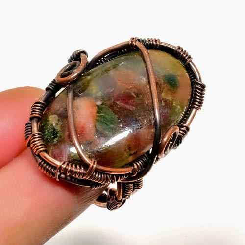 Terra’s Embrace – Copper-Wrapped Gemstone Ring