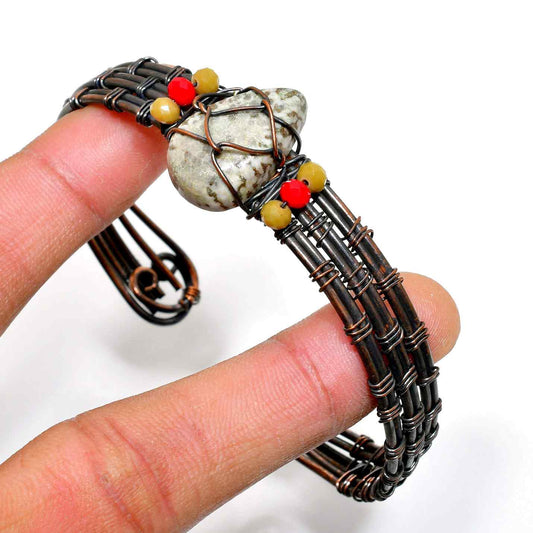 Nature’s Embrace – Copper & Stone Bracelet