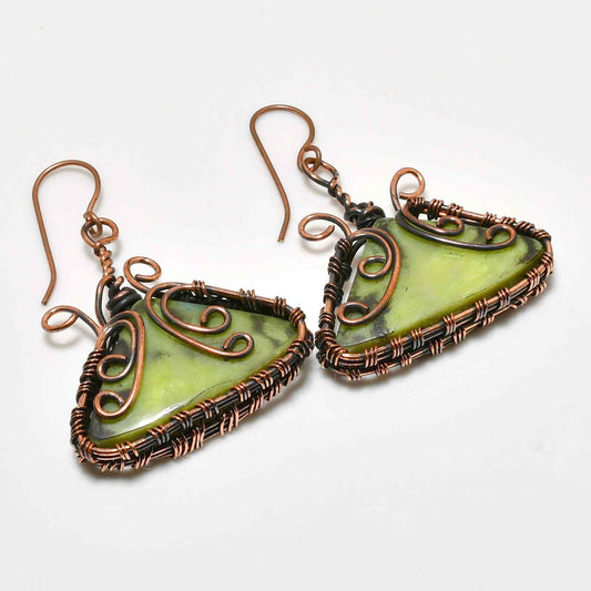 Harmony’s Whisper – Copper-Wrapped Jade Earrings