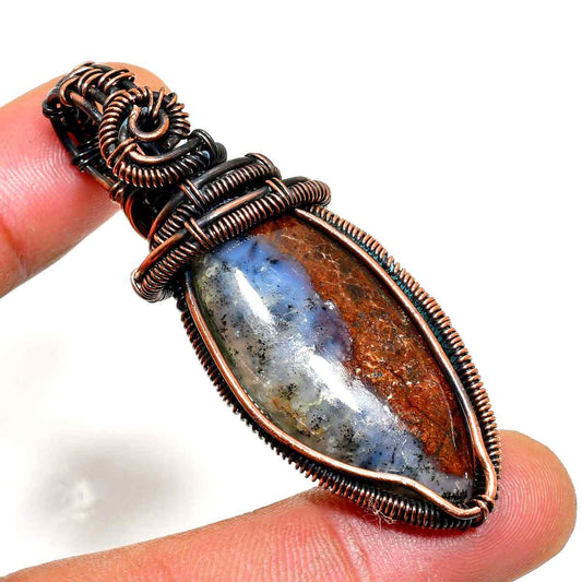 Serenity’s Embrace – Oxidized Copper Agate Pendant