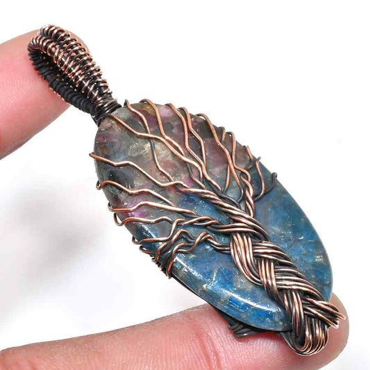 Gaia’s Grove – Labradorite Copper Tree Pendant