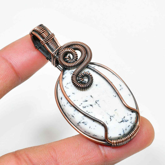 Enchanted Harmony – Dalmatian Jasper Copper Pendant