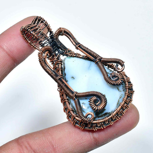 Lace Serenity – Oxidized Copper Agate Necklace