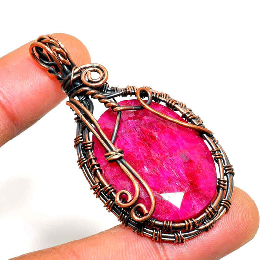 Ember’s Heart – Ruby Copper Pendant