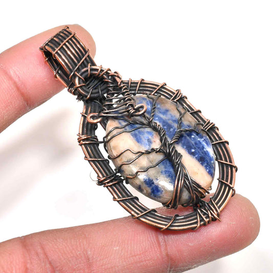 Serenity’s Veil – Sodalite Copper Pendant