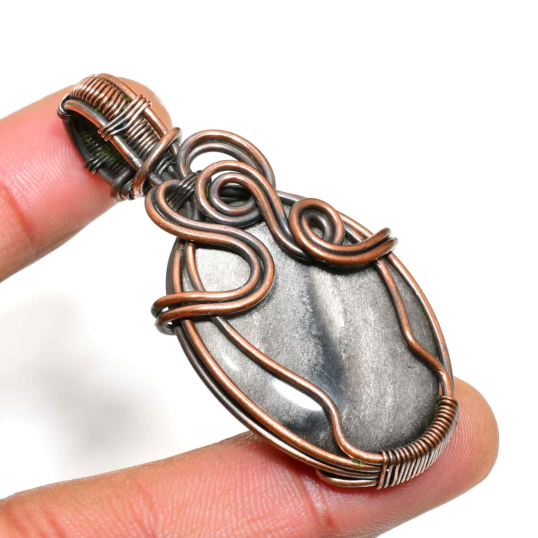 Selene’s Shield – Amethyst Copper Pendant