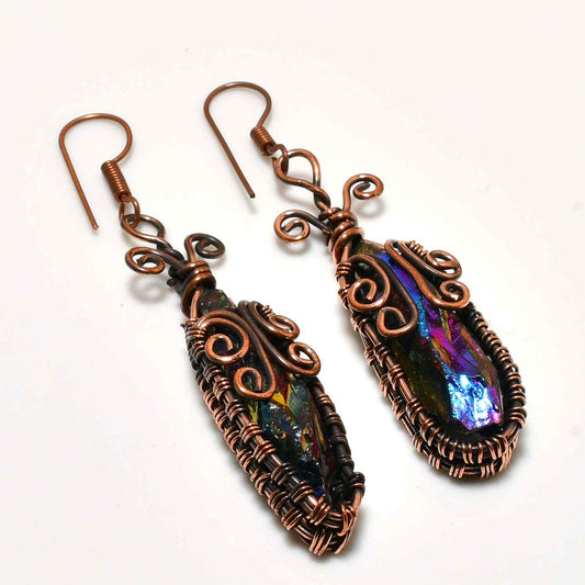 Aurora’s Embrace – Iridescent Copper Earrings