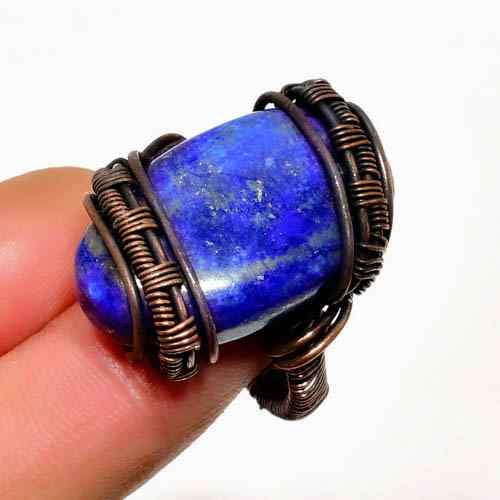 Lapis Whisper – Vintage Copper Lapis Lazuli Ring