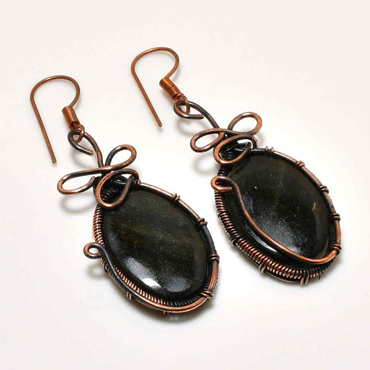 Aegis Noir – Copper Wrapped Earrings
