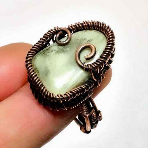 Serenity’s Embrace – Jade & Copper Wrapped Ring
