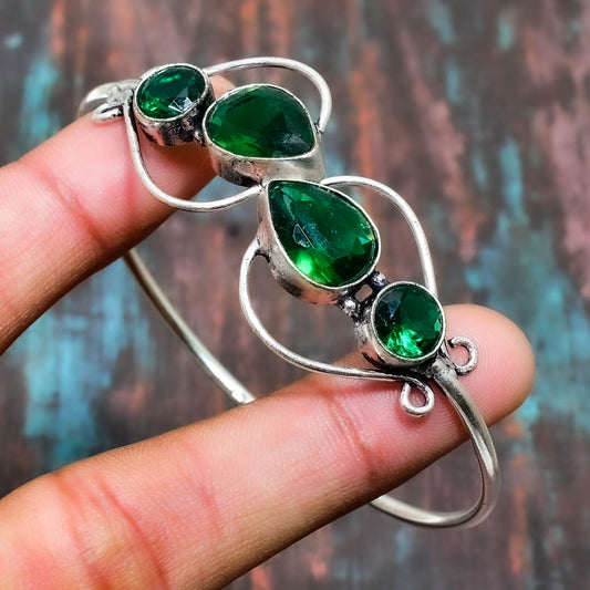 Celeste’s Harmony – Emerald Sterling Bracelet