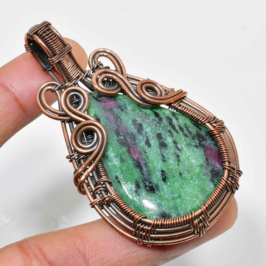 Aurora’s Heart – Watermelon Tourmaline Copper Pendant
